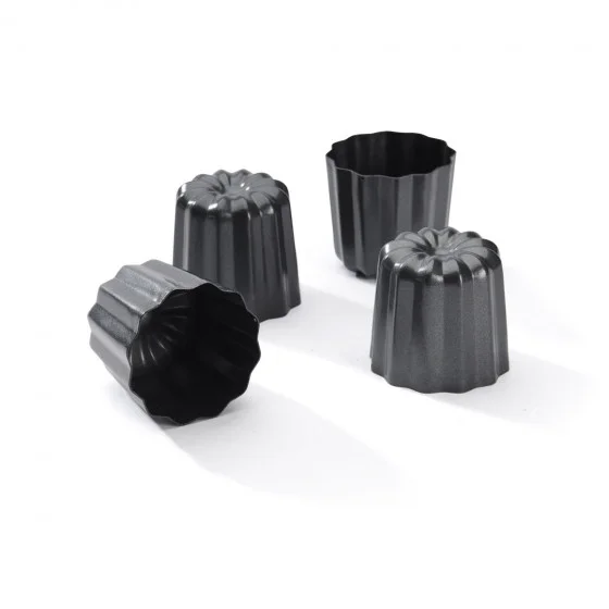 4 moules à Canelés Bordelais acier antiadhésif Ø5,5cm