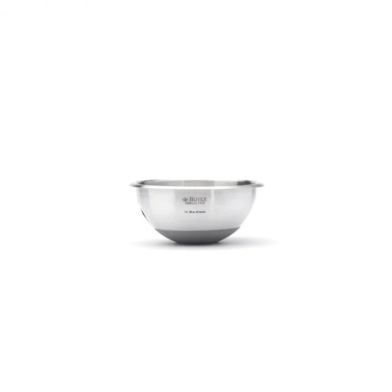 Bassine demi-sphérique en inox Ø16cm fond silicone