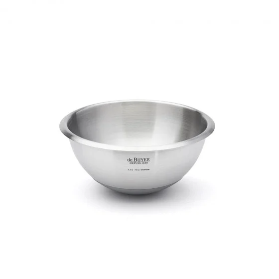 Bassine demi-sphérique en inox Ø20cm fond silicone