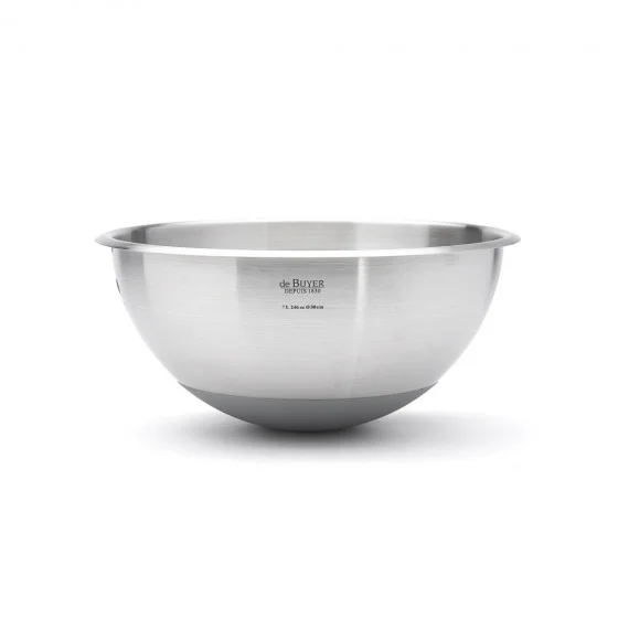 Bassine demi-sphérique en inox Ø30cm fond silicone