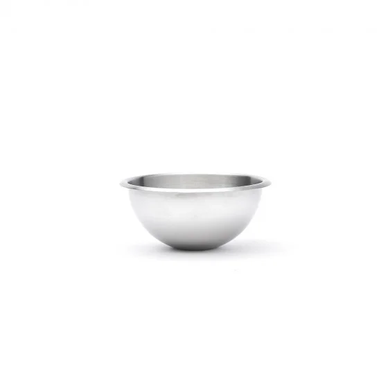 Bassine demi-sphérique en inox bord roulé ouvert Ø16cm