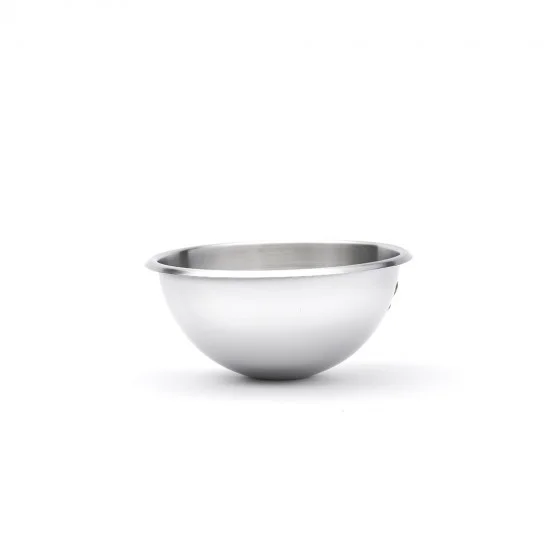 Bassine demi-sphérique en inox bord roulé ouvert Ø20cm