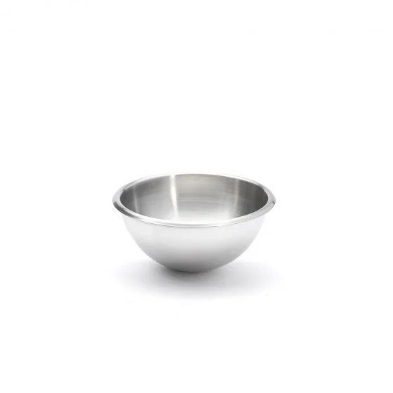 Bassine demi-sphérique en inox bord roulé ouvert Ø20cm