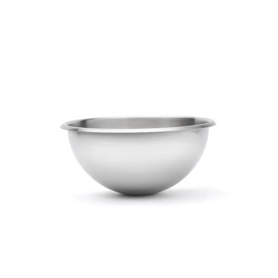 Bassine demi-sphérique en inox bord roulé ouvert Ø24cm