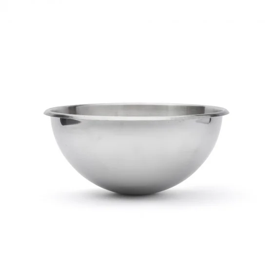 Bassine demi-sphérique en inox bord roulé ouvert Ø30cm