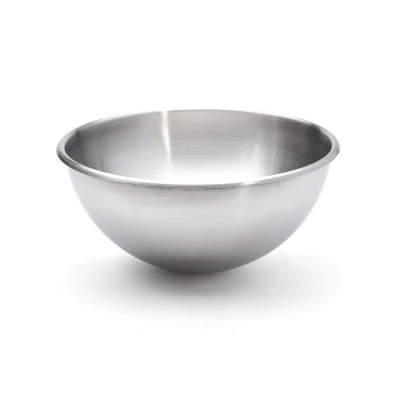 Bassine demi-sphérique en inox bord roulé ouvert Ø35cm
