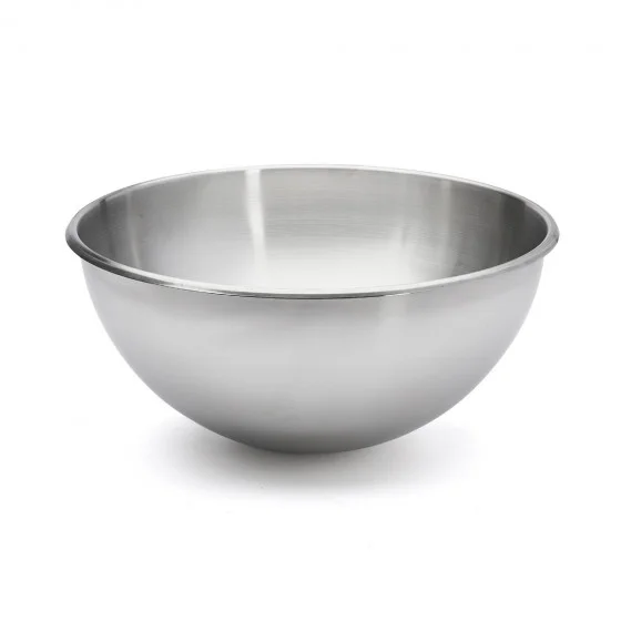 Bassine demi-sphérique en inox bord roulé ouvert Ø40cm