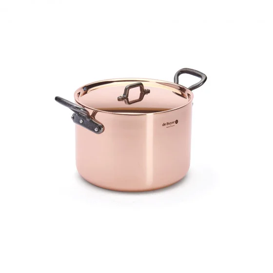 Braisière en cuivre INOCUIVRE Ø24cm avec couvercle & anses fonte d'acier