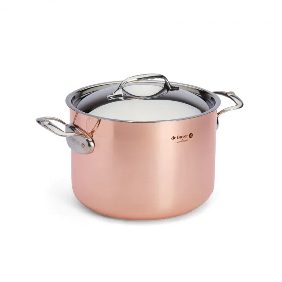 Braisière en cuivre avec couvercle PRIMA MATERA Ø24cm - anses inox