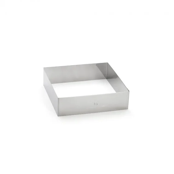 Cercle à entremets carré inox 16x16cm H.4,5cm