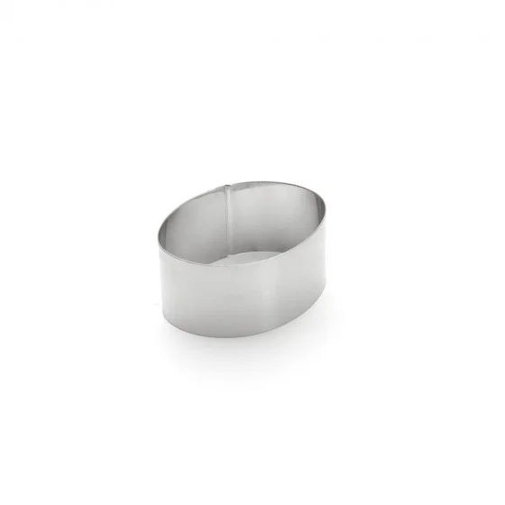 Cercle à pâtisserie inox, ovale 6cm H.4,5cm