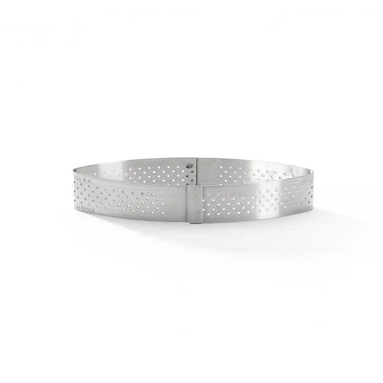 Cercle à tarte calisson inox perforé VALRHONA 12x5cm H.2cm