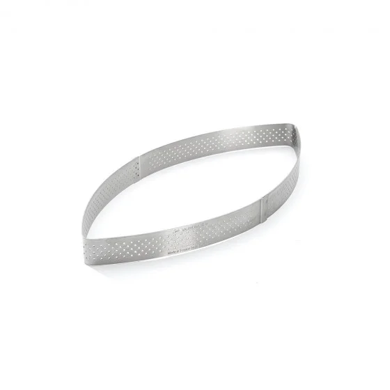 Cercle à tarte calisson inox perforé VALRHONA 25,5x11cm H.2cm