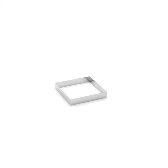 Cercle à tarte carré inox bord droit 8x8cm H2cm