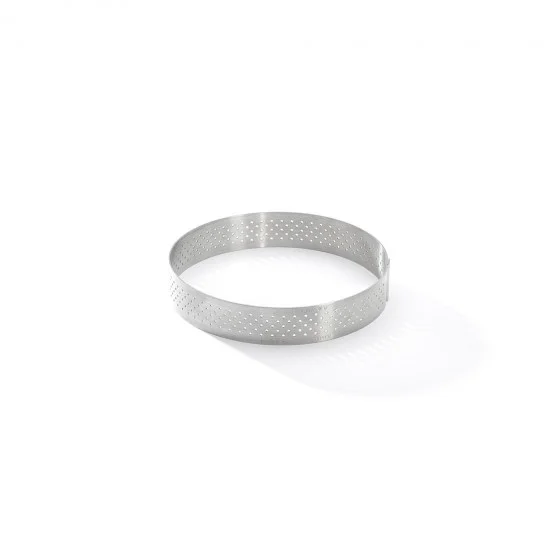 Cercle à tarte inox perforé VALRHONA Ø10,5cm H.2cm