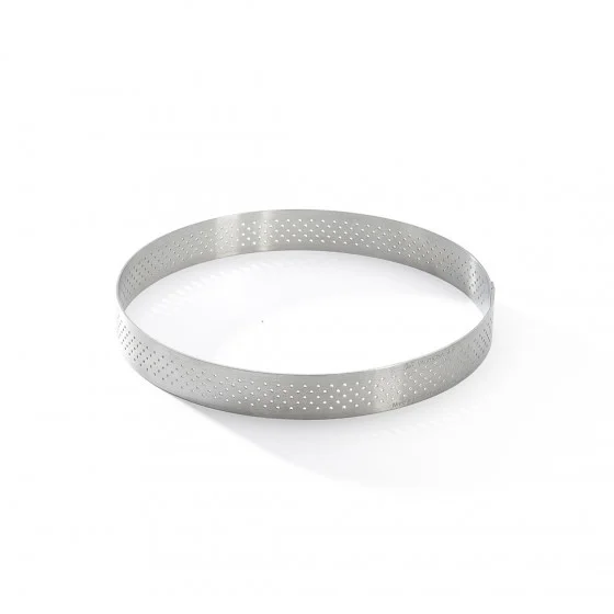 Cercle à tarte inox perforé VALRHONA Ø12,5cm H.2cm