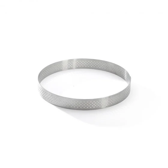 Cercle à tarte inox perforé VALRHONA Ø15,5cm H.2cm