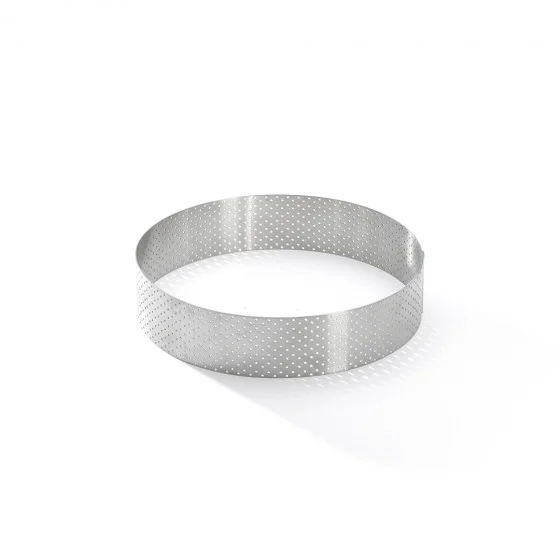 Cercle à tarte inox perforé VALRHONA Ø15,5cm H.3,5cm
