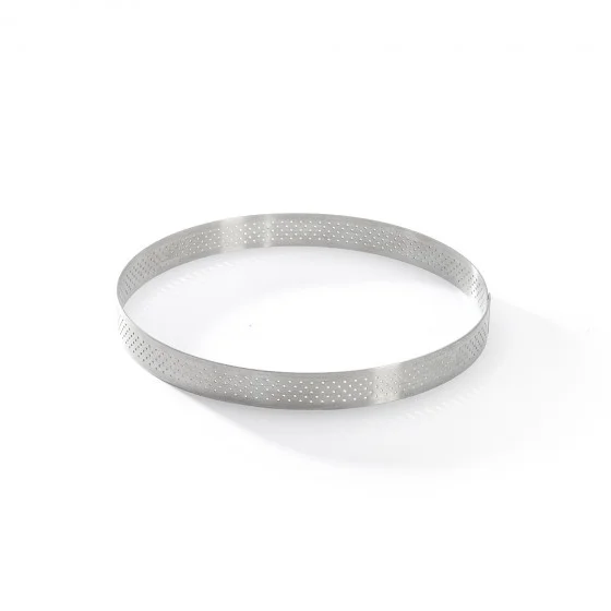 Cercle à tarte inox perforé VALRHONA Ø18,5cm H.2cm