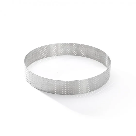 Cercle à tarte inox perforé VALRHONA Ø20,5cm H.3,5cm