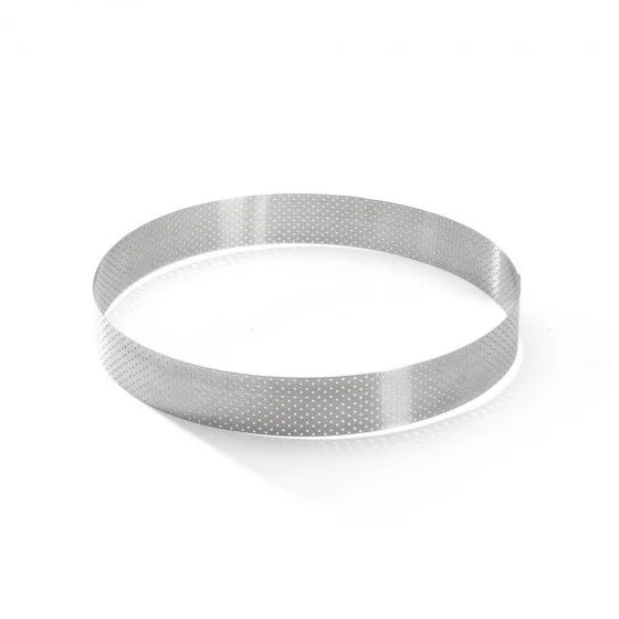 Cercle à tarte inox perforé VALRHONA Ø24,5cm H.3,5cm