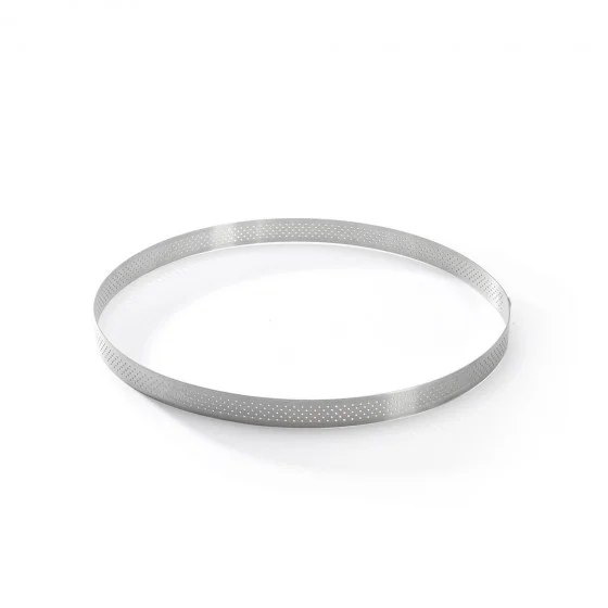 Cercle à tarte inox perforé VALRHONA Ø28,5cm H.2cm