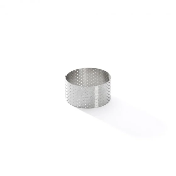 Cercle à tarte inox perforé VALRHONA Ø5,5cm H.3,5cm