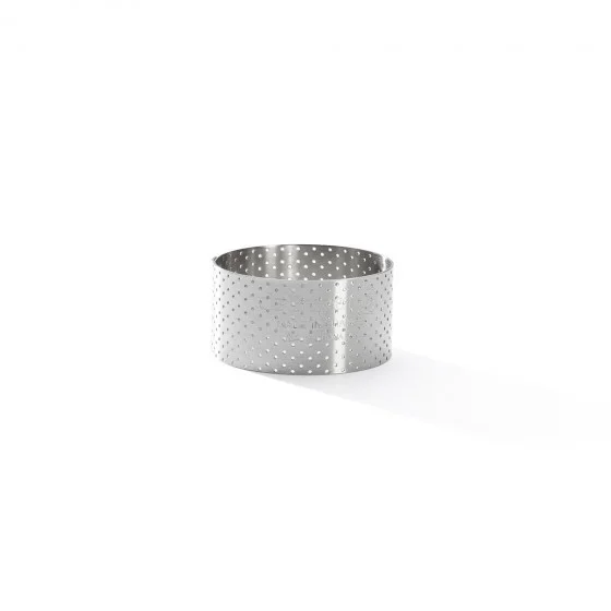 Cercle à tarte inox perforé VALRHONA Ø5,5cm H.3,5cm