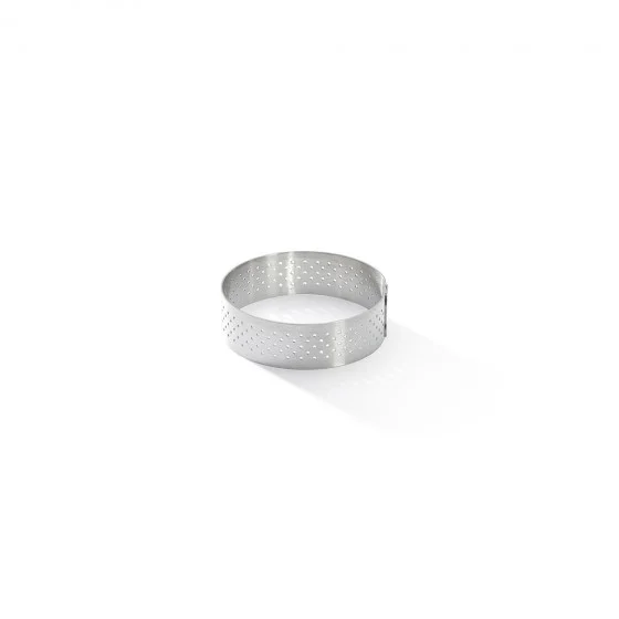 Cercle à tarte inox perforé VALRHONA Ø6,5cm H.2cm