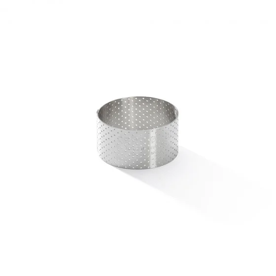 Cercle à tarte inox perforé VALRHONA Ø6,5cm H.3,5cm