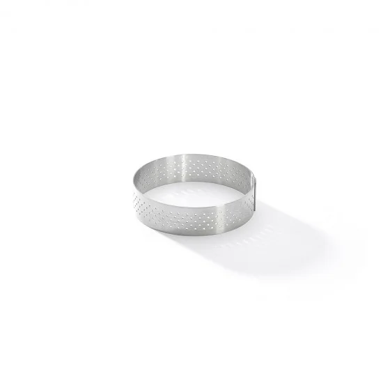 Cercle à tarte inox perforé VALRHONA Ø7,5cm H.2cm