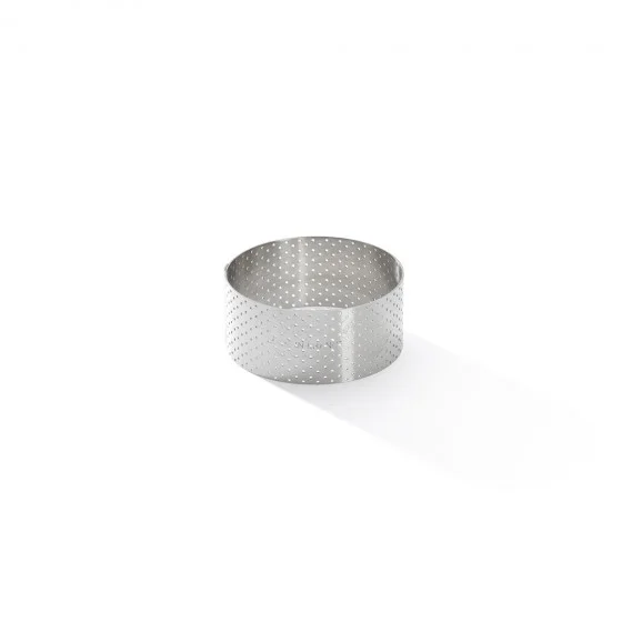 Cercle à tarte inox perforé VALRHONA Ø7,5cm H.3,5cm
