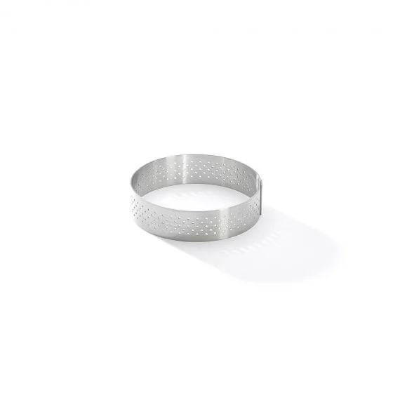 Cercle à tarte inox perforé VALRHONA Ø8,5cm H.2cm
