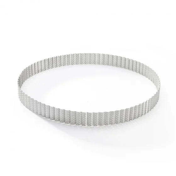 Cercle à tarte rond cannelé inox perforé Ø32cm