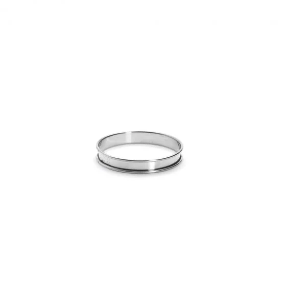 Cercle à tarte rond inox bord roulé Ø12cm H.2cm