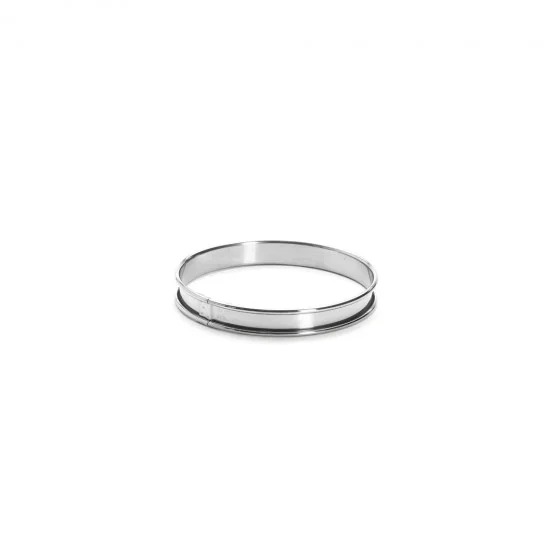 Cercle à tarte rond inox bord roulé Ø14cm H.2cm