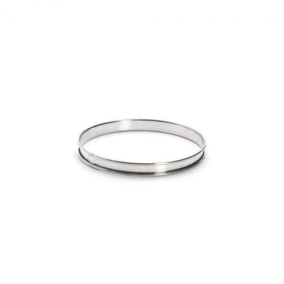 Cercle à tarte rond inox bord roulé Ø18cm H.2cm