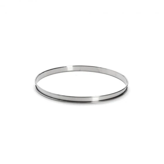 Cercle à tarte rond inox bord roulé Ø22cm H.2cm
