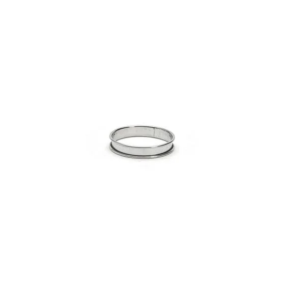 Cercle à tarte rond inox perforé bord roulé Ø10cm H.2cm