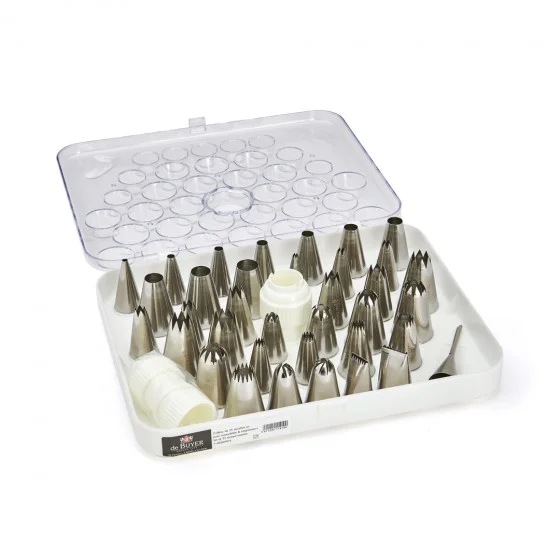 Coffret de 36 douilles à pâtisserie en inox