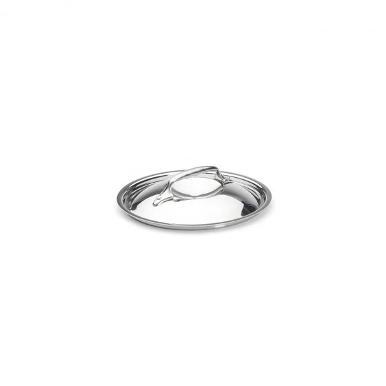 Couvercle en inox avec pontet en fonte d'inox Ø18cm