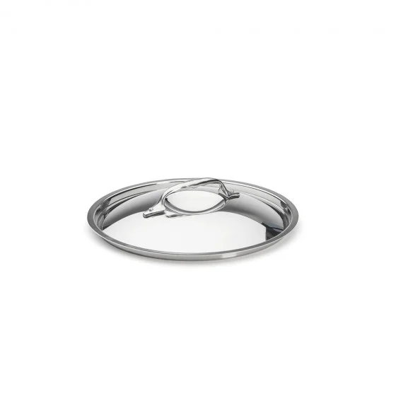 Couvercle en inox avec pontet en fonte d'inox Ø24cm
