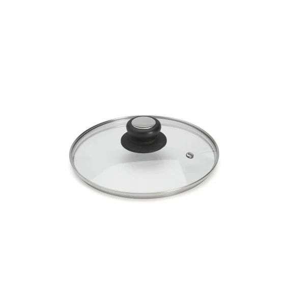 Couvercle en verre universel avec pontet bakélite Ø20cm