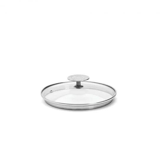 Couvercle en verre universel avec pontet inox Ø16cm