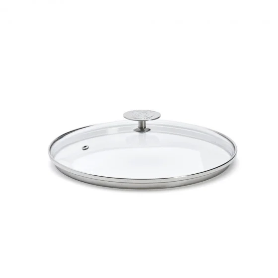 Couvercle en verre universel avec pontet inox Ø24cm
