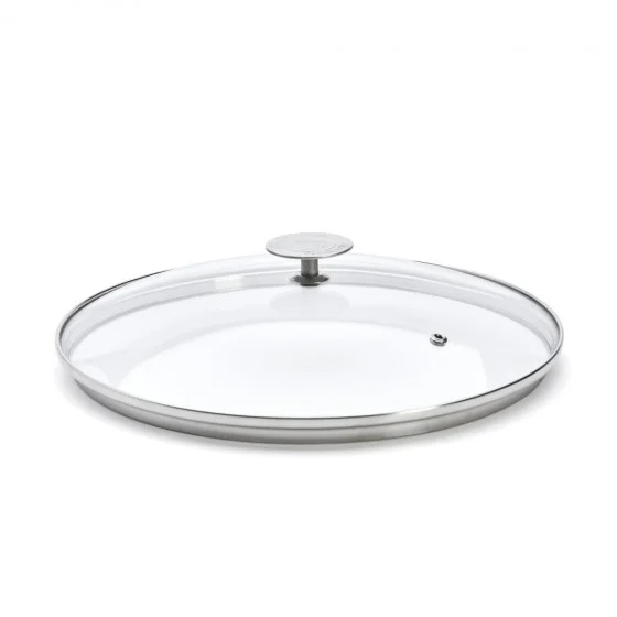 Couvercle en verre universel avec pontet inox Ø28cm