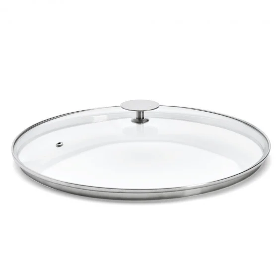 Couvercle en verre universel avec pontet inox Ø32cm