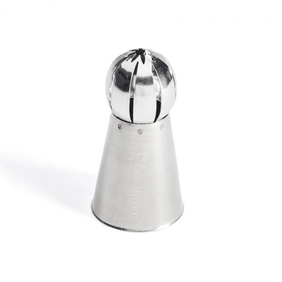 Douille sphère à fines stries inox Ø25mm