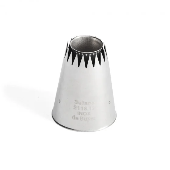 Douille sultane cannelée en inox H.4,5cm cône rasant