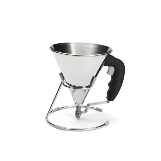 Entonnoir à piston avec pied 0,8L inox KWIK Noir